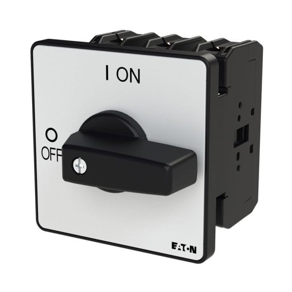 EATON - EIN-AUS-Schalter, P3, 100 A, Einbau, 3-polig, mit schwarzem Knebel und Frontschild