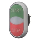 EATON - Doppeldrucktaste, RMQ-Titan, Tasten und Leuchtmelder vorstehend, tastend, Vorsatzlinse weiß, grün, rot, beschriftet, Frontring Titan, START/