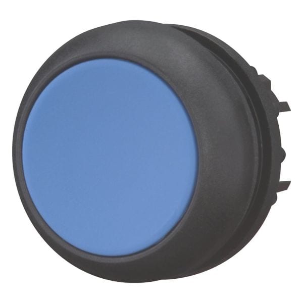 EATON - Drucktaste, RMQ-Titan, flach, tastend, blau, unbeschriftet, Frontring Schwarz