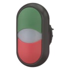 EATON - Doppeldrucktaste, RMQ-Titan, Tasten und Leuchtmelder vorstehend, tastend, Vorsatzlinse weiß, grün, rot, unbeschriftet, Frontring Schwarz
