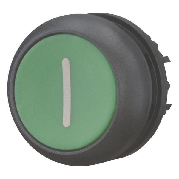 EATON - Drucktaste, RMQ-Titan, flach, tastend, grün, beschriftet, Frontring Schwarz