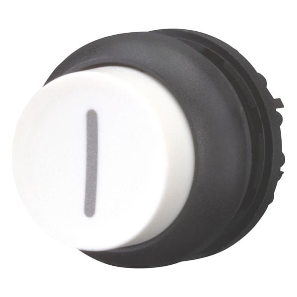 EATON - Drucktaste, RMQ-Titan, hoch, tastend, weiß, beschriftet, Frontring Schwarz