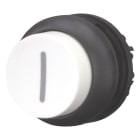 EATON - Drucktaste, RMQ-Titan, hoch, rastend, weiß, beschriftet, Frontring Schwarz