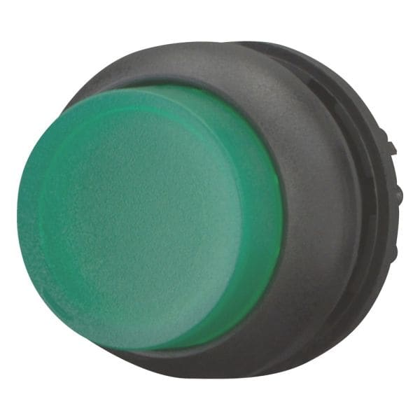 EATON - Leuchtdrucktaste, RMQ-Titan, hoch, rastend, grün, unbeschriftet, Frontring Schwarz