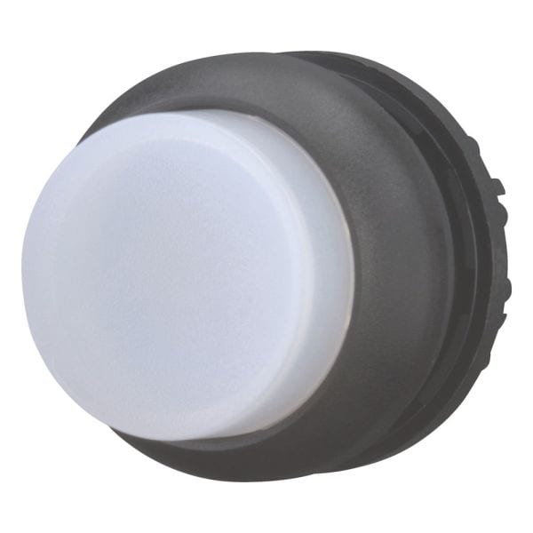 EATON - Leuchtdrucktaste, RMQ-Titan, hoch, rastend, weiß, unbeschriftet, Frontring Schwarz