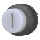 EATON - Leuchtdrucktaste, RMQ-Titan, hoch, tastend, weiß, beschriftet 1, Frontring Schwarz