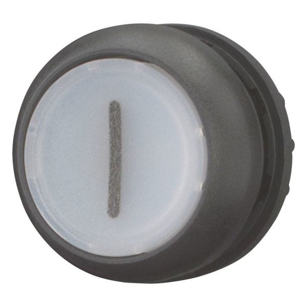 EATON - Leuchtdrucktaste, RMQ-Titan, flach, tastend, weiß, beschriftet 1, Frontring Schwarz