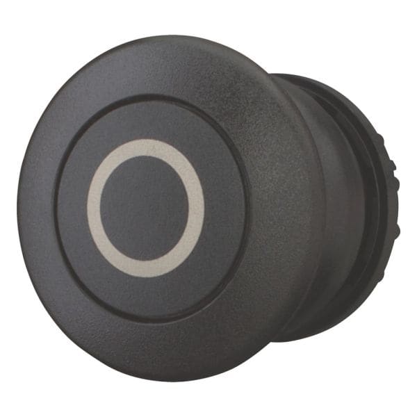 EATON - Pilzdrucktaste, RMQ-Titan, Pilz, tastend, Pilz schwarz, schwarz, beschriftet, Frontring Schwarz