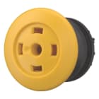EATON - Pilzdrucktaste, RMQ-Titan, Pilz, rastend, Pilz gelb, ohne Tastenplatte, Frontring Schwarz