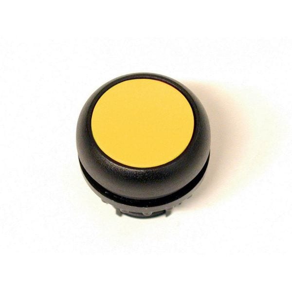 EATON - Drucktaste, RMQ-Titan, flach, tastend, gelb, unbeschriftet, Frontring Schwarz