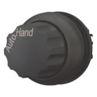 EATON - Wahltaste, RMQ-Titan, mit Drehknopf, rastend, 2 Stellungen, beschriftet, Frontring Schwarz, AUTO HAND