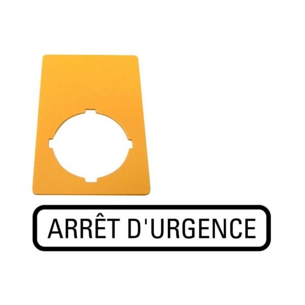 EATON - Schild, NOT-AUS, gelb, H x B = 50 x 33 mm, Arret d urgence