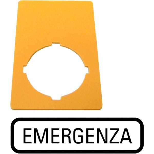 EATON - Schild, NOT-AUS, gelb, H x B = 50 x 33 mm, EMERGENZA