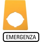 EATON - Schild, NOT-AUS, gelb, H x B = 50 x 33 mm, EMERGENZA