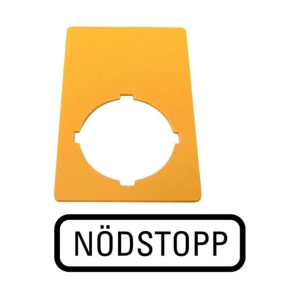 EATON - Schild, NOT-AUS, gelb, H x B = 50 x 33 mm, NÖDSTOPP