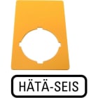 EATON - Schild, NOT-AUS, gelb, H x B = 50 x 33 mm, HÄTÄ-SEIS