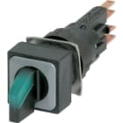 EATON - Leuchtwahltaste, tastend, 45°, 18 x 18 mm, 2 Stellungen, mit Knebelgriff, grün, inkl. Verdrehschutz VS, mit Glühlampe, 24 V