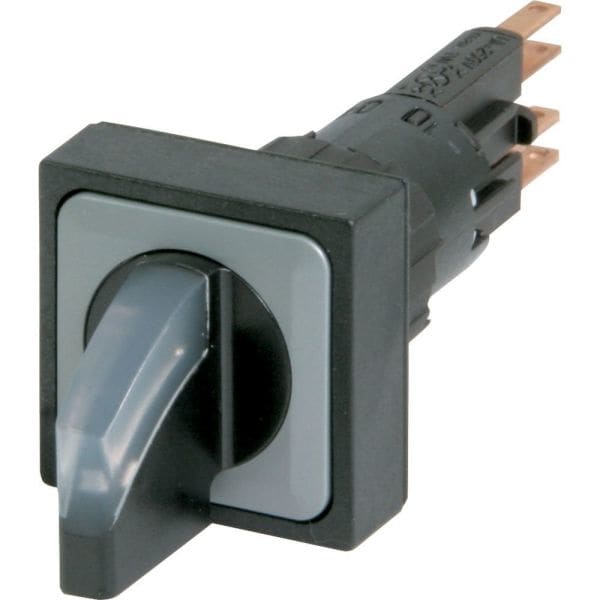 EATON - Leuchtwahltaste, rastend, 45° 45°, 25 x 25 mm, 3 Stellungen, mit Knebelgriff, weiß, inkl. Verdrehschutz VS, mit Glühlampe, 24 V