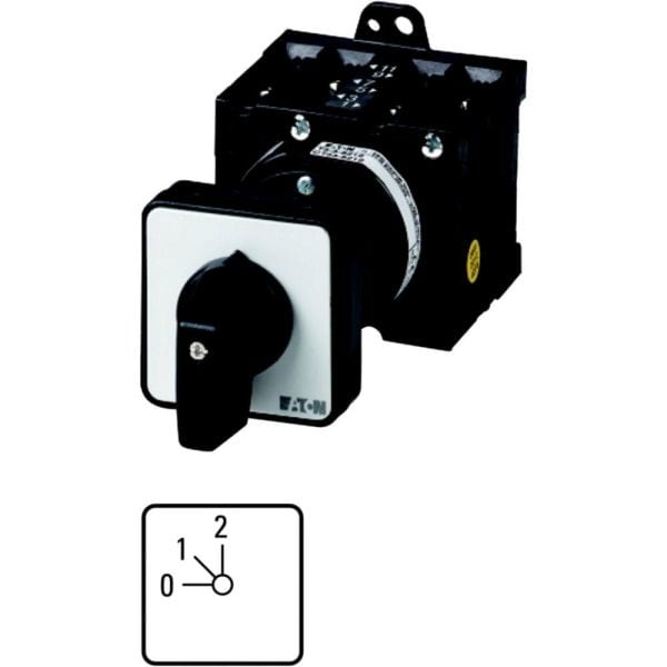 EATON - Stufenschalter, T0, 20 A, Zwischenbau, 1 Baueinheit(en), Kontakte: 2, 45 °, rastend, mit 0-Stellung, 0-2, Abwicklungs Nr. 15023