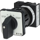 EATON - EIN-AUS-Taster, T0, 20 A, Zentraleinbau, 1 Baueinheit(en), Kontakte: 2, 45 °, tastend, mit 0-Stellung, mit Rückzug, STOP>I<START, Abwicklung