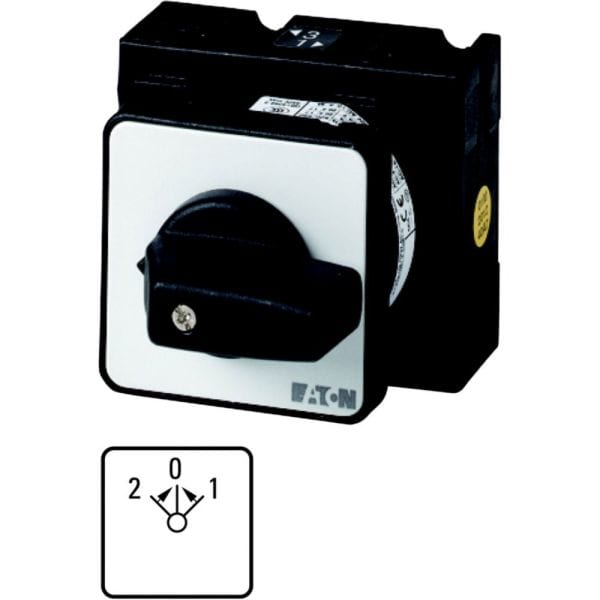 EATON - Umschalter, T0, 20 A, Zentraleinbau, 2 Baueinheit(en), Kontakte: 4, 45 °, tastend, mit 0-Stellung, mit 2-seitigem Rückzug nach 0, 2>0<1, Abw