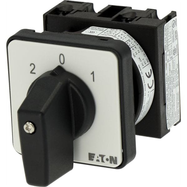EATON - Umschalter, T0, 20 A, Einbau, 1 Baueinheit(en), Kontakte: 2, 45 °, rastend, mit 0-Stellung, 2-0-1, Abwicklungs Nr. 15421