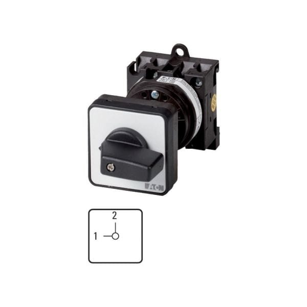 EATON - Umschalter, T0, 20 A, Zwischenbau, 1 Baueinheit(en), Kontakte: 2, 90 °, rastend, ohne 0-Stellung, 1-2, Abwicklungs Nr. 15441