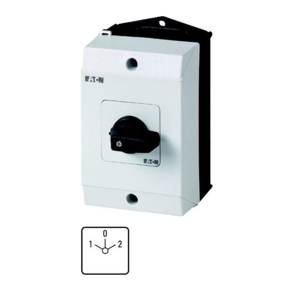 EATON - Wendeschalter, T0, 20 A, Aufbau, 3 Baueinheit(en), Kontakte: 5, 60 °, rastend, mit 0-Stellung, 1-0-2, Abwicklungs Nr. 8401