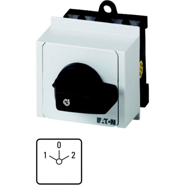 EATON - Wendeschalter, T0, 20 A, Verteilereinbau, 3 Baueinheit(en), Kontakte: 5, 60 °, rastend, mit 0-Stellung, 1-0-2, Abwicklungs Nr. 8401