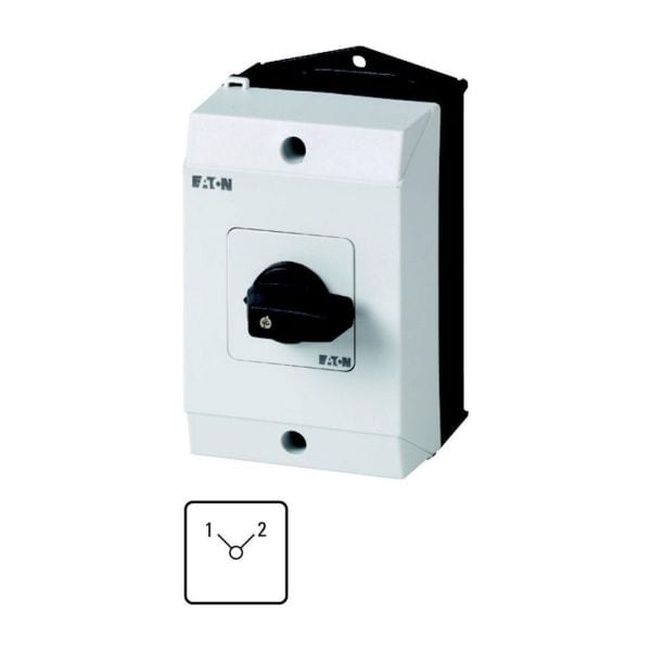 EATON - Umschalter, T0, 20 A, Aufbau, 1 Baueinheit(en), Kontakte: 2, 90 °, rastend, ohne 0-Stellung, 1-2, Abwicklungs Nr. 8220