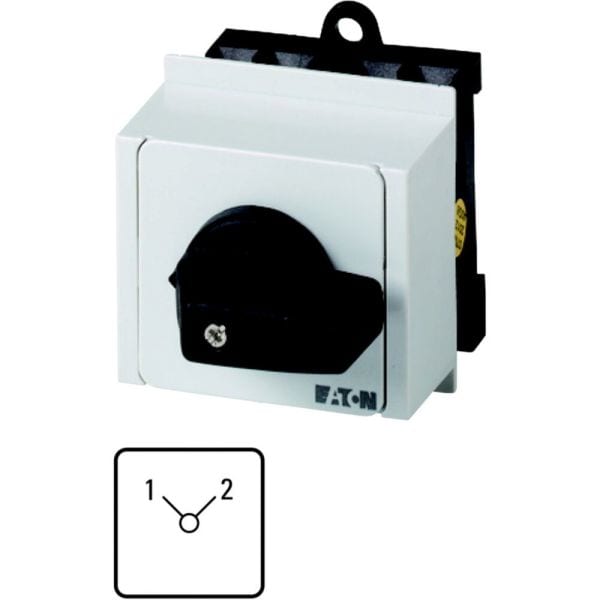 EATON - Umschalter, T0, 20 A, Verteilereinbau, 3 Baueinheit(en), Kontakte: 6, 90 °, rastend, ohne 0-Stellung, 1-2, Abwicklungs Nr. 8222