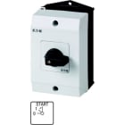 EATON - Hilfsphasenschalter, T0, 20 A, Aufbau, 2 Baueinheit(en), Kontakte: 3, 45 °, rastend, mit 0-Stellung, mit Rückzug nach 1, 0-1<Start, Abwicklu