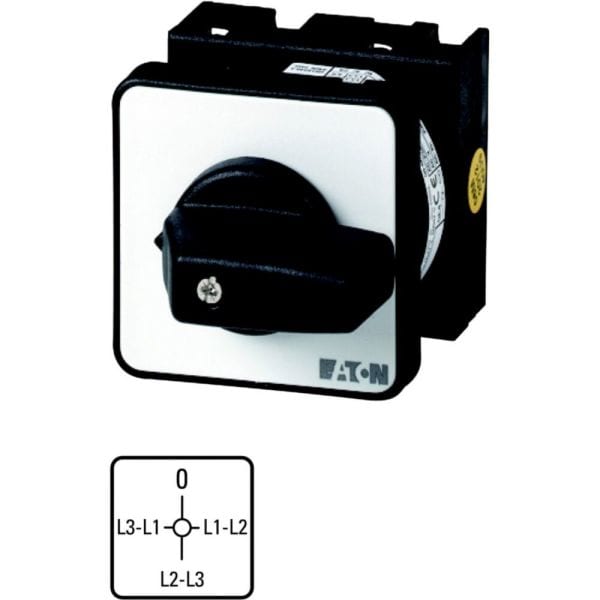 EATON - Spannungsmesserumschalter, T0, 20 A, Einbau, 2 Baueinheit(en), Kontakte: 4, 90 °, rastend, mit 0-Stellung, 0-L1/L2 L2/L3 L3/L1, Abwicklungs