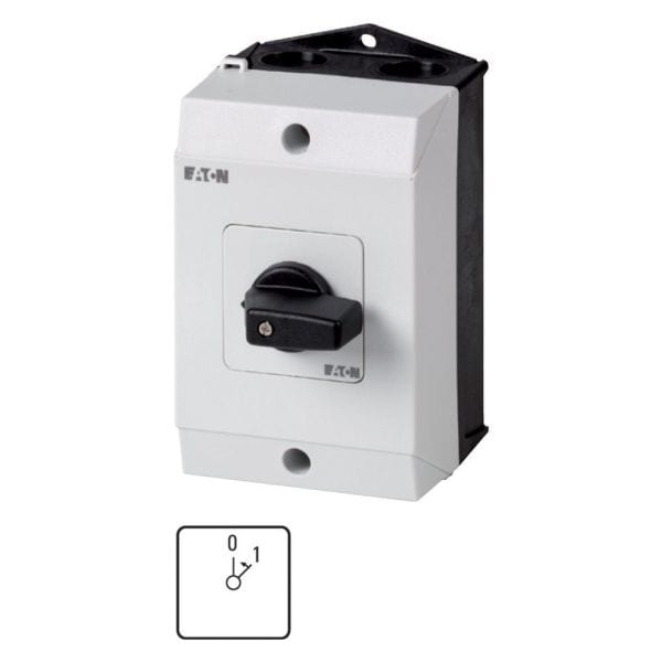 EATON - EIN-Taster, T0, 20 A, Aufbau, 2 Baueinheit(en), Kontakte: 3, 45 °, tastend, mit 0-Stellung, mit Rückzug nach 0, 0<1, Abwicklungs Nr. 15303