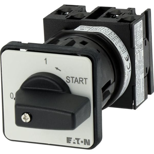 EATON - EIN-AUS-Taster, T0, 20 A, Zentraleinbau, 2 Baueinheit(en), Kontakte: 4, Tastfunktion in Stellung START, 90 °, rastend, mit 0-Stellung, mit R