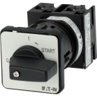 EATON - EIN-AUS-Taster, T0, 20 A, Zentraleinbau, 2 Baueinheit(en), Kontakte: 4, Tastfunktion in Stellung START, 90 °, rastend, mit 0-Stellung, mit R