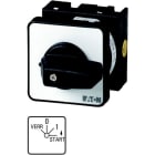EATON - Umschalter, T0, 20 A, Einbau, 2 Baueinheit(en), Kontakte: 3, 45 °, rastend, mit 0-Stellung, mit Rückzug nach 1, Verr.-0-1<START, Abwicklungs