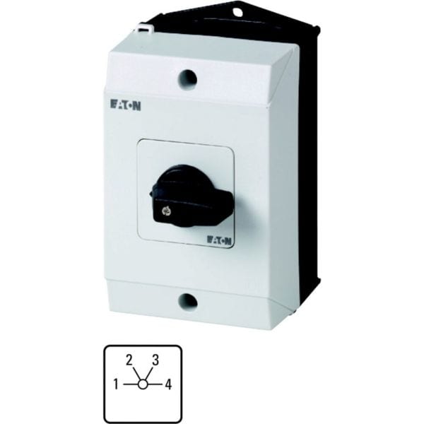 EATON - Stufenschalter, T0, 20 A, Aufbau, 2 Baueinheit(en), Kontakte: 4, 60 °, rastend, ohne 0-Stellung, 1-4, Abwicklungs Nr. 8231