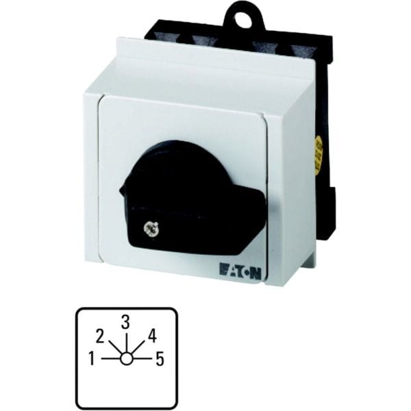 EATON - Stufenschalter, T0, 20 A, Verteilereinbau, 3 Baueinheit(en), Kontakte: 5, 45 °, rastend, ohne 0-Stellung, 1-5, Abwicklungs Nr. 8232