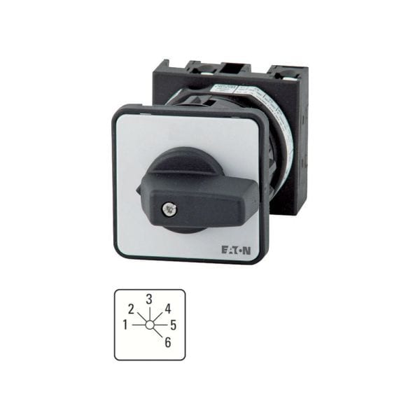 EATON - Stufenschalter, T0, 20 A, Zentraleinbau, 3 Baueinheit(en), Kontakte: 6, 45 °, rastend, ohne 0-Stellung, 1-6, Abwicklungs Nr. 151