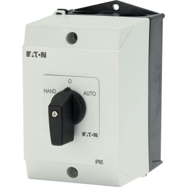 EATON - Umschalter, T0, 20 A, Aufbau, 3 Baueinheit(en), Kontakte: 6, 45 °, rastend, mit 0-Stellung, HAND-0-AUTO, Abwicklungs Nr. 15433