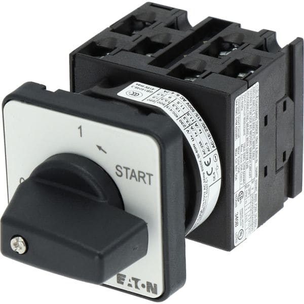 EATON - EIN-AUS-Taster, T0, 20 A, Einbau, 3 Baueinheit(en), Kontakte: 6, Tastfunktion in Stellung START, 90 °, rastend, mit 0-Stellung, mit Rückzug 
