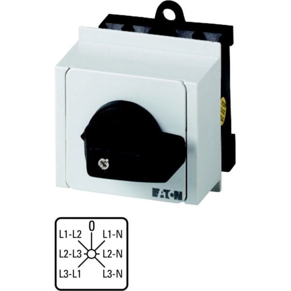 EATON - Spannungsmesserumschalter, T0, 20 A, Verteilereinbau, 3 Baueinheit(en), Kontakte: 6, 45 °, rastend, mit 0-Stellung, Phase/Phase-0-Phase/N, A