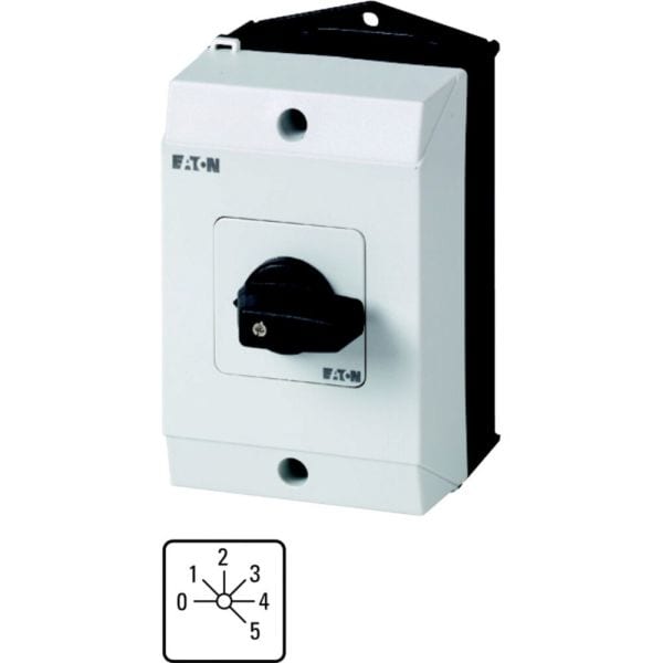 EATON - Stufenschalter, T0, 20 A, Aufbau, 3 Baueinheit(en), Kontakte: 5, 45 °, rastend, mit 0-Stellung, 0-5, Abwicklungs Nr. 8243