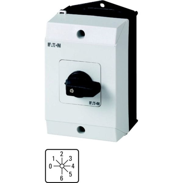 EATON - Stufenschalter, T0, 20 A, Aufbau, 3 Baueinheit(en), Kontakte: 6, 45 °, rastend, mit 0-Stellung, 0-6, Abwicklungs Nr. 8244