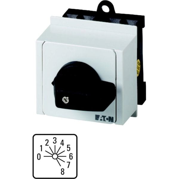 EATON - Stufenschalter, T0, 20 A, Verteilereinbau, 4 Baueinheit(en), Kontakte: 8, 30 °, rastend, mit 0-Stellung, 0-8, Abwicklungs Nr. 8246