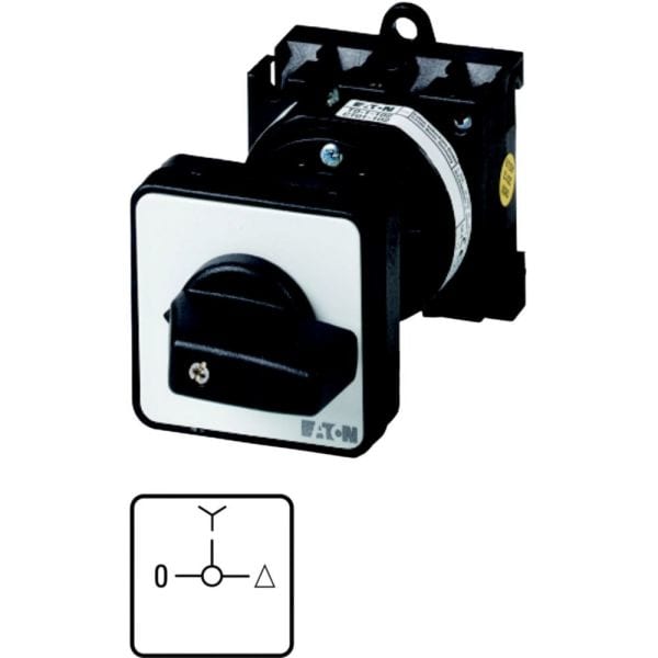EATON - Stern-Dreieck-Schalter, T0, 20 A, Zwischenbau, 4 Baueinheit(en), Kontakte: 7, 90 °, rastend, mit 0-Stellung, 0-Y-D, SOND 27, Abwicklungs Nr.