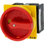 EATON - Hauptschalter, T3, 32 A, Einbau, 2 Baueinheit(en), 4-polig, NOT-AUS-Funktion, mit rotem Drehgriff und gelbem Sperrkranz