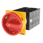 EATON - Hauptschalter, T3, 32 A, Einbau, 6 Baueinheit(en), 12-polig, NOT-AUS-Funktion, mit rotem Drehgriff und gelbem Sperrkranz