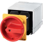 EATON - Hauptschalter, T5B, 63 A, Zwischenbau, 6 Baueinheit(en), 11-polig, NOT-AUS-Funktion, mit rotem Drehgriff und gelbem Sperrkranz